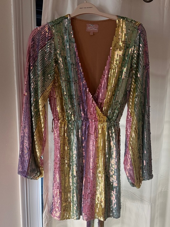 Show Me Your MuMu Dresses & Skirts - Show Me Your MUMU Pastel Multicolor Sequin Wrap Tunic